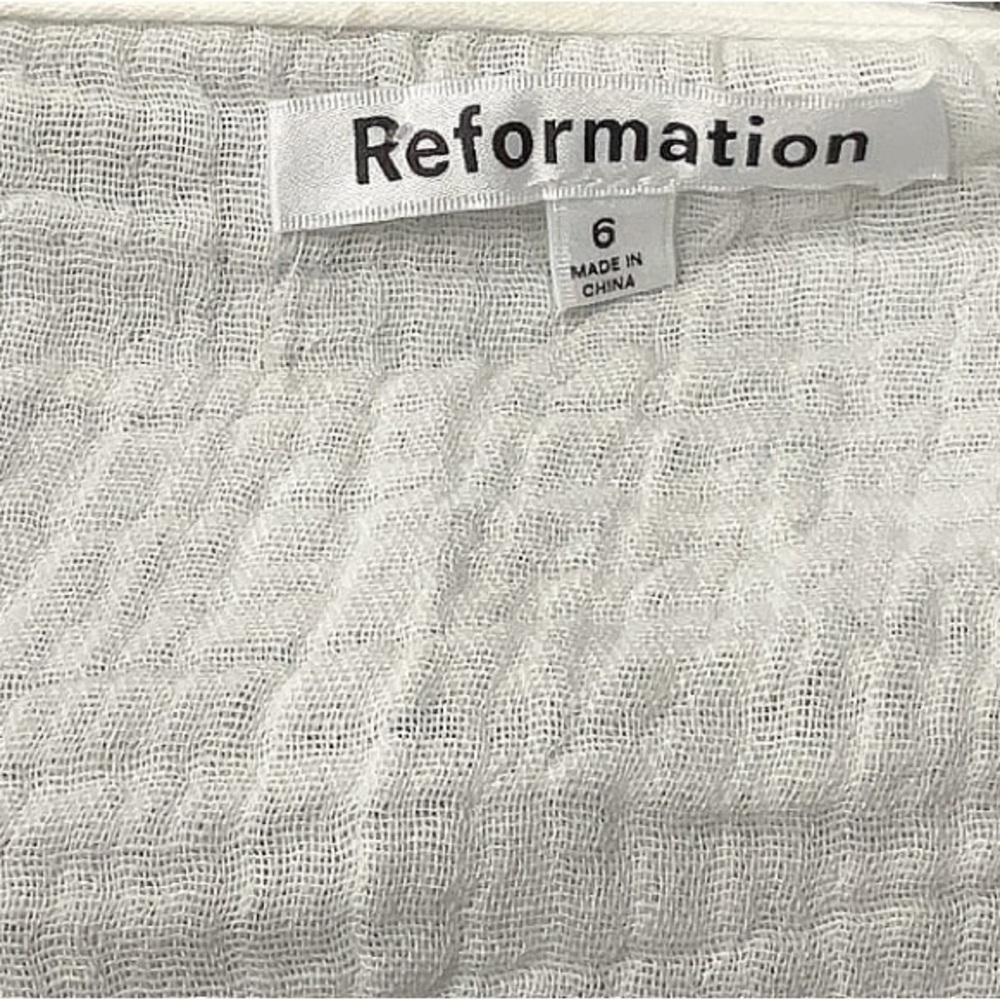 REFORMATION White Cropped Camisole Blouse Top Size 6 - Picture 5 of 14